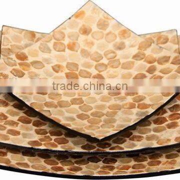 Set of 3 Mother of Pearl Inlaid Plates for Home Decoration photo-3