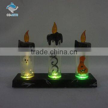 Wholesale specialize design Halloween decoration flash glitter pillar candle light led