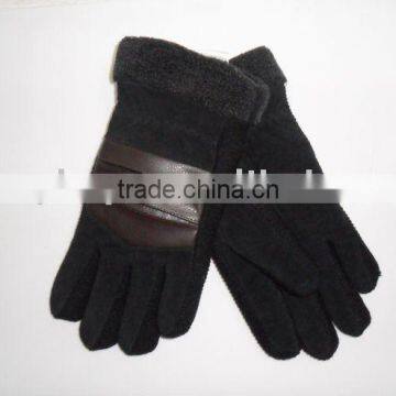 black pig leather glove for riding