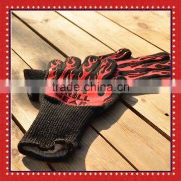 Extra Heat Resistant Triple Layer Silicon Protection BBQ Grilling Oven Gloves photo-5