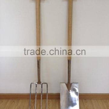 Garden Tools, FSC T shape ash wood handle, stainless steel head, Spade & Fork