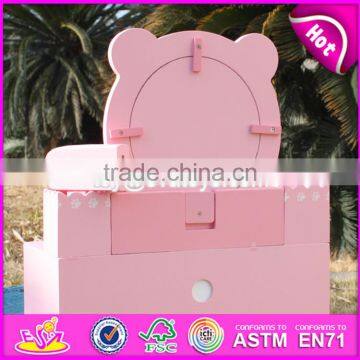 2017 New Design Lovely Pink Girls Wooden Toy Dressing Table W08H077 photo-5
