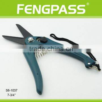 S6-1037 7-3/4 Inches Plastic Handle and High Quality Stainless Steel Blade Durable Black Coated Garden Scissors photo-2