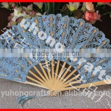 Handicraft Cloth Bamboo Lace Hand Fan