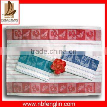 checked style with emb logo tea towel for promotional use