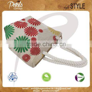 PP Laminated Juco Fabric Beach Bag With Twisted Rope Handle photo-4