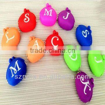 affordable products capital letter silicone rubber coin bag