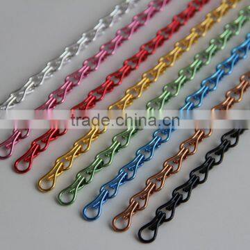 12mm colored decorative aluminum double jack chain for curtain