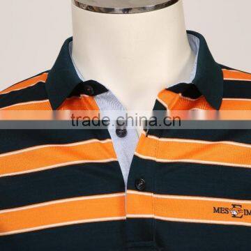 Men's 100%cotton Stripe Softtextile t Shirt Polo photo-3