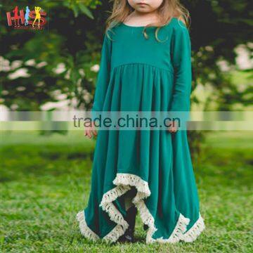 2017 Baby Girl Party Children Frocks Designs Fringe Flare Long Frocks Designs photo-2