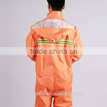High Visibility Safety Orange Rain Gear Wear Rain Suit Polyester /pvc Nylon/Rubber Rain Coat Waterproof