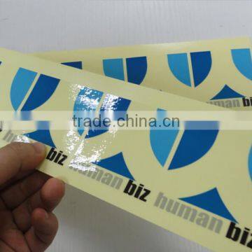 Custom logo printing waterproof transparent pvc adhesive sticker label