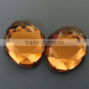 golden topaz flat back loose beads crystal stone for jewelry making ;pendant