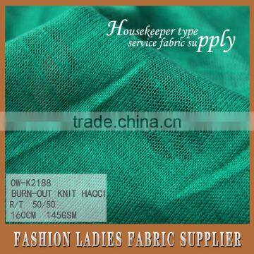 160cm 145gsm T/R 50/50 Knit Burn Out Fabric Hacci