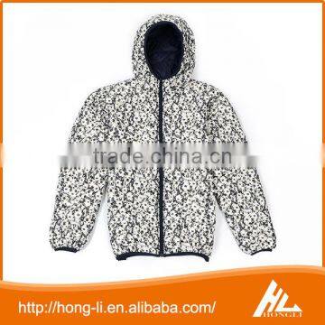 OEM latest design flower printed keep warm men nylon jacket