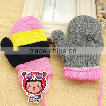TC13028 Low Price Cute Fingerless Kids Gloves New Fashion Knitted Winter Warm Kids Mitten Gloves photo-3