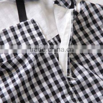 Wholesale Boutique Gingham Dress Fine Shoulder Straps Design A-word Frocks photo-5