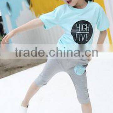 Fashion Custom High Five Word Printed Kids Round Neck Short Sleeve T Shirt OEM Service photo-6