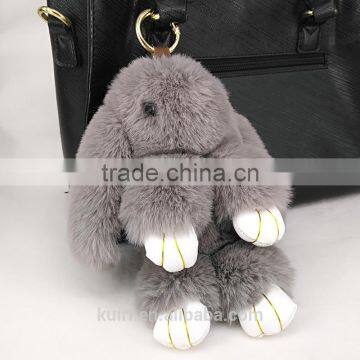 New design Rabbit Faux Fur Doll Hare Bunny Keychain Holder Keyring Women Bag Pendant Giftt15cm and 19cm Fmq-45