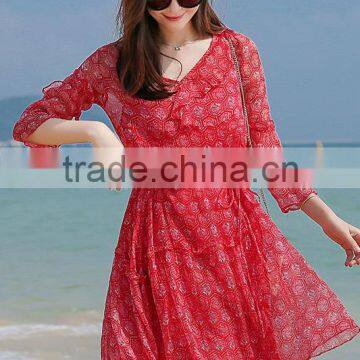 Z&M Women's 2017 Ladies Fashion Silk Dress Thai Silk Dress Women's Long Dress photo-4