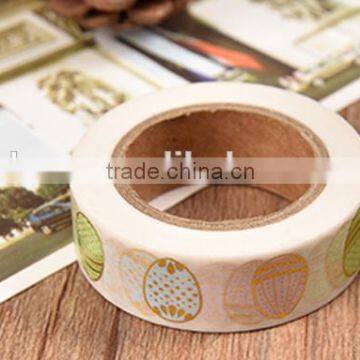 1.5cm*10m Japan Washi Tape Gold Stamping Eggs Pattern Adhesive Paper Tape Colors Paper Tape photo-2