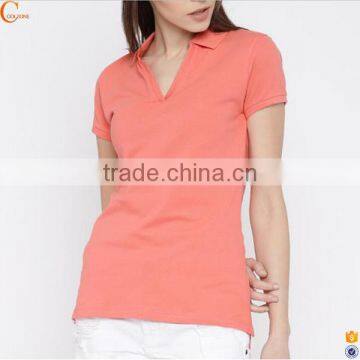 Women Short Sleeve Polo T-shirt Solid Polo Collar Shirt Wholesale China