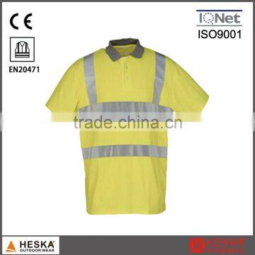 New design hivis men polo T shirt with knitted coolplus reflective tape