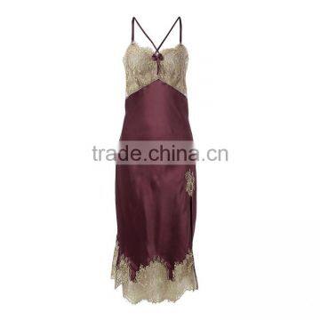 Hot sales elegant underwear for delicate lace embroidered ,smooth satin cross back glamour ultimate dress underwear for OEM