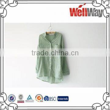 2015 Latest 100 Soft Washed Pure Cotton Longline Linen Wholesale Women Import Clothing From China photo-3