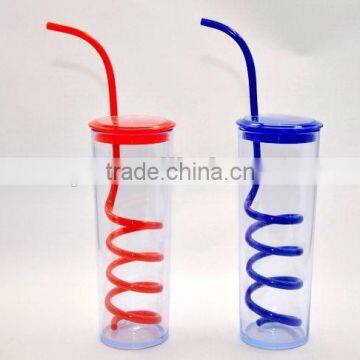 drink cup with screw straw