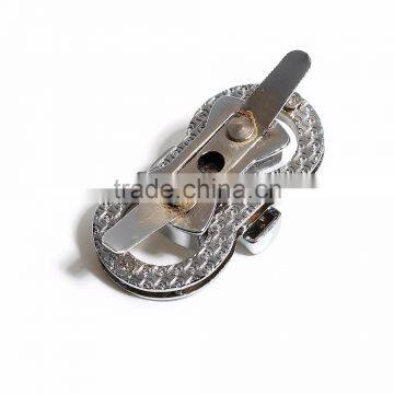 Zinc Based Alloy Purse Twist Turn Lock Silver Tone 44mm(1 6/8") x 23mm( 7/8"), 1 Set photo-3