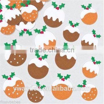 Felt Christmas Puddings with Glitter Holly Leaves, Card Topper & Embellishment Christmas Puddings