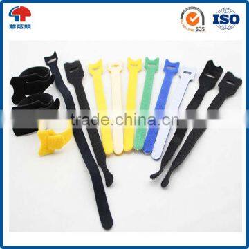 China adjustable colourful double sided reusable hook and loop cable tie