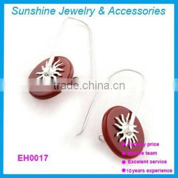 Sunshine 925 Sterling Silver Gemstone Hook Earrings