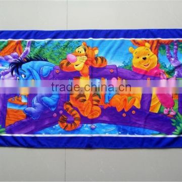 lightweight fast dry custom cartoon Winnie pattern print 100% microfiber kid beach towel