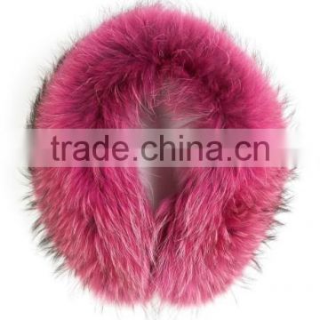 YR924 Raccoon fur Trim/natural color top quality real raccoon fur collar