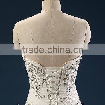 Elegant Embroidered A-Line Strapless Neckline and Sleeveless Lace Wedding Dress AS436 photo-5