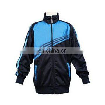 Men's 100% polyester high neck black sports jacket