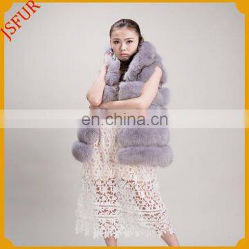 Factory wholesale fashion new style fox fur sleeveless garment