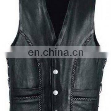 Racing Leather Vest/Leather Motorbike Vest/Leather Motorcycle Vest/ Men Biker Vest