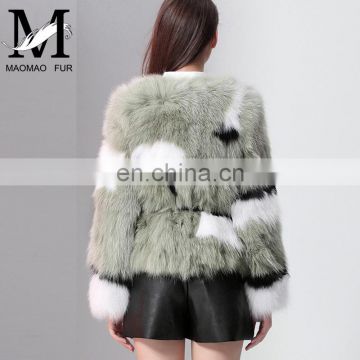 The Newest General Beautiful Comfortable Genuine Fox Fur Long Young Lady Coats