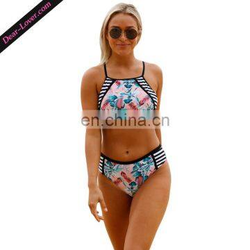 Wholesale Floral Printed Two Pieces Women Modest Swimwear