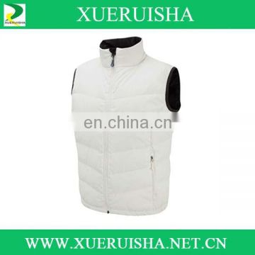 white nylon shell down vest for mens in winter wear