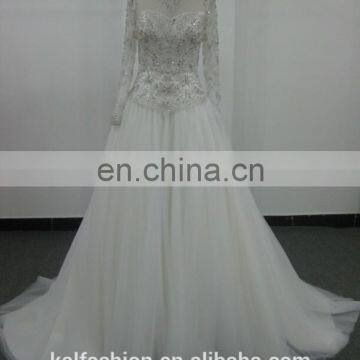 EBX-97 Long Sleeve With Heavy Beading Top Wedding Dress