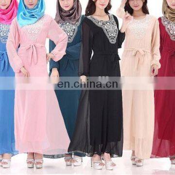 New model chiffon embroidery abaya models dubai long dress