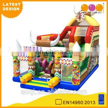 2015 AOQI latest design Indian totem inflatable fun city playground for kids for sale