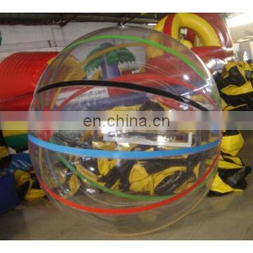 Inflatable clear water walking ball with colourful stripe for water sports toys