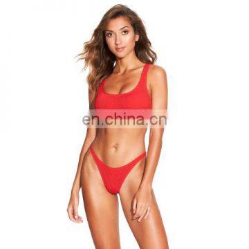 factory custom made bikini sporty bra bikini padded top high cut swimwear