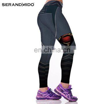 Women Dylan Superman's Symbol Printing Digital Printing Sexy Tight Breathable Sports Trousers photo-2