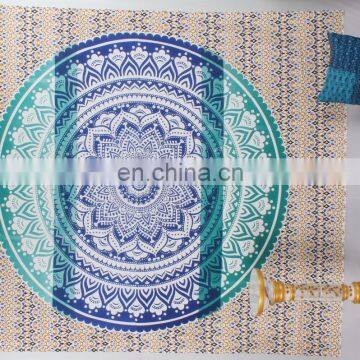 Beautiful Mandala Indian Hippie Wall Hanging, Gypsy Bed Cover, Queen Bed Sheet Cotton Handmade Indian Ethnic Bohemian Tapestry ,